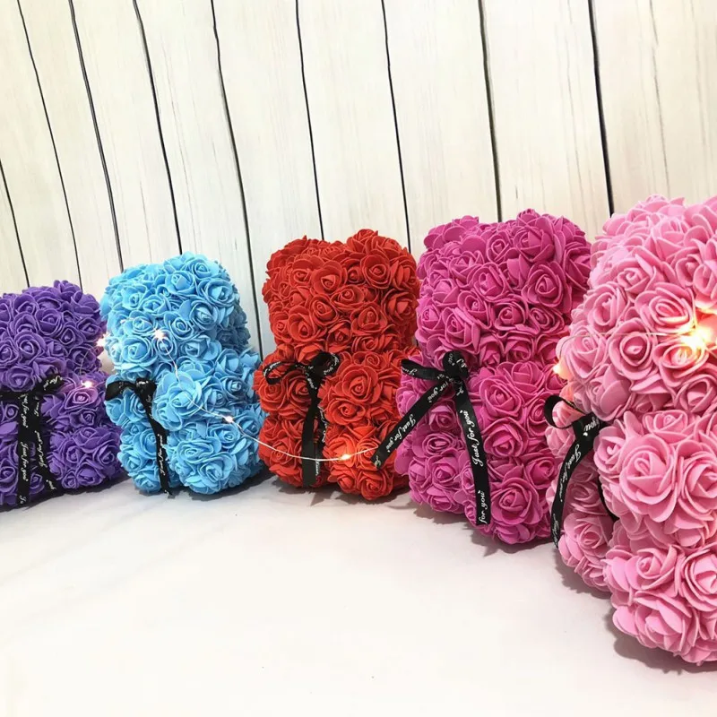 38/25 см розовый плюшевый мишка с подарочной коробкой подарок на день Святого