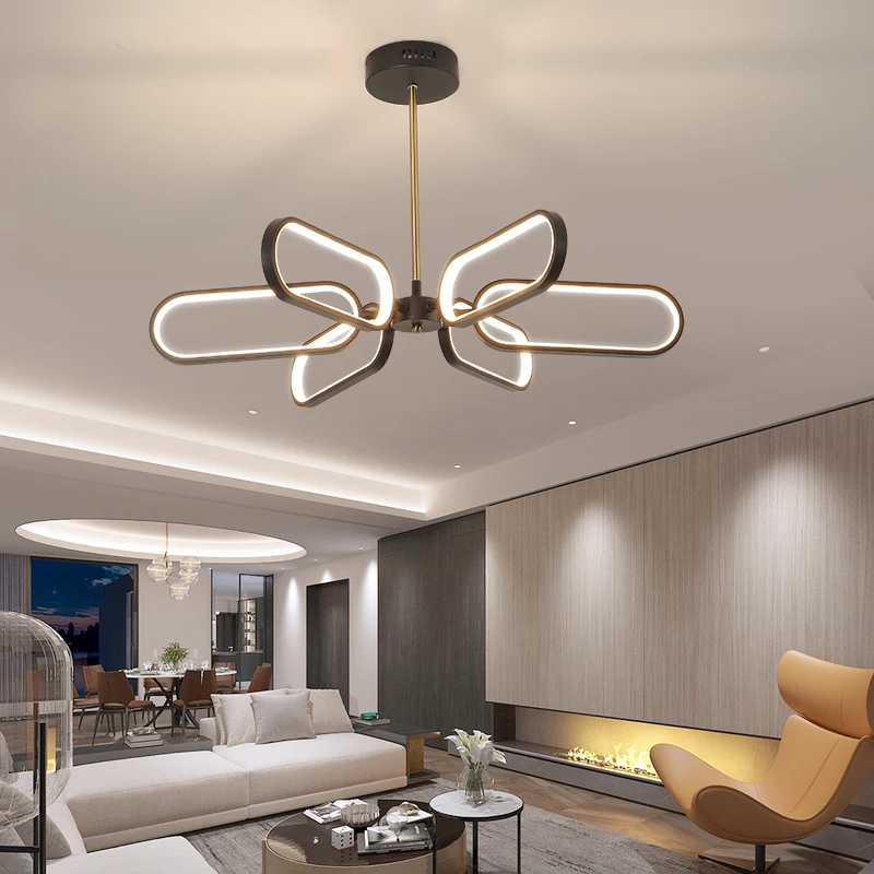 

Modern LED Chandelier Lighting for Living Room Bedroom New Lamp Gold Frame Aluminum Dropshipping Indoor Fixture Light Lustres