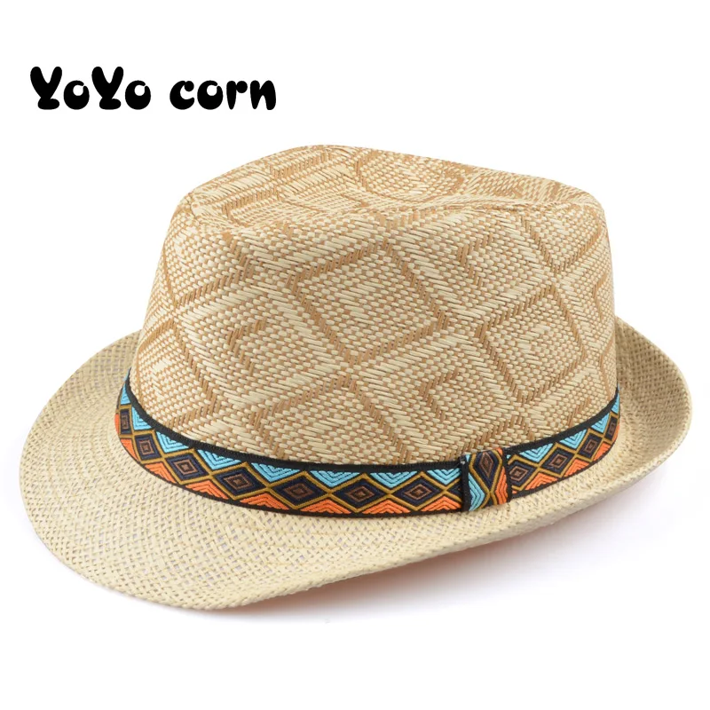YOYOCORN, ремень, шляпа джентльмена, для женщин, мужчин, шляпа от солнца для мальчиков, летняя кепка, Повседневная Соломенная Кепка, для детей, однотонные, капот, шапки для девочек - Цвет: yellow