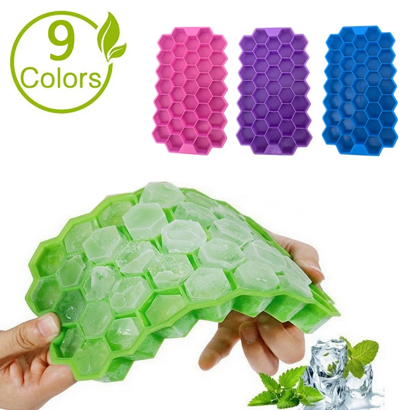 

Whosale 37 Cavity Honeycomb Ice Cube Mold With Lid Reusable Silicone Ice Mold Diy Ice Cube Tray For Summer Whiskey Cocktail