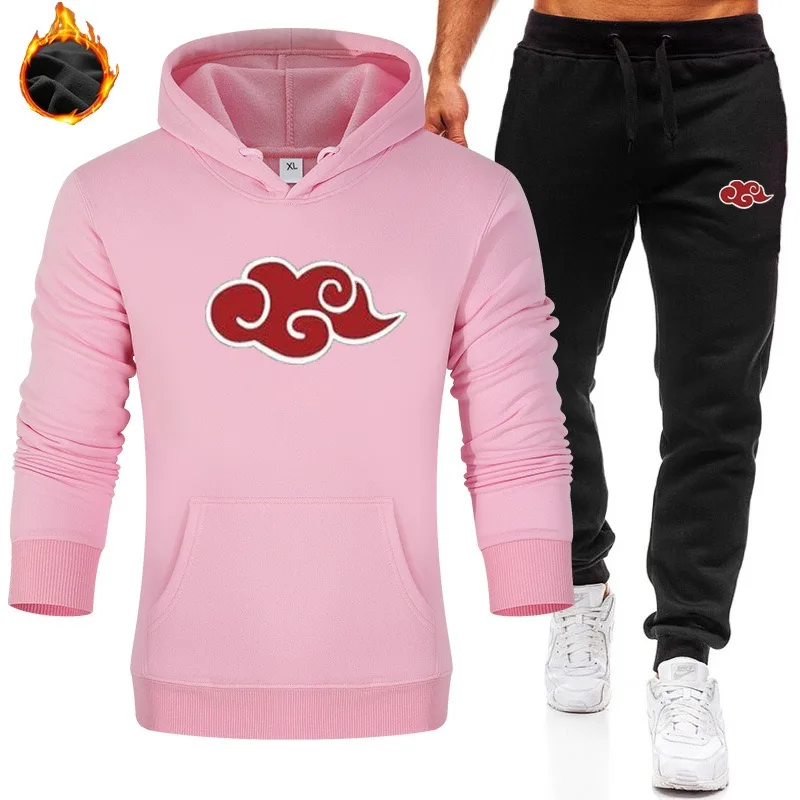 

2020 Street Trends Hooded Jacket Long Sleeve + Trousers Running Fitness Hooded Headgear Men And Women Fashion Casual 11 Colors