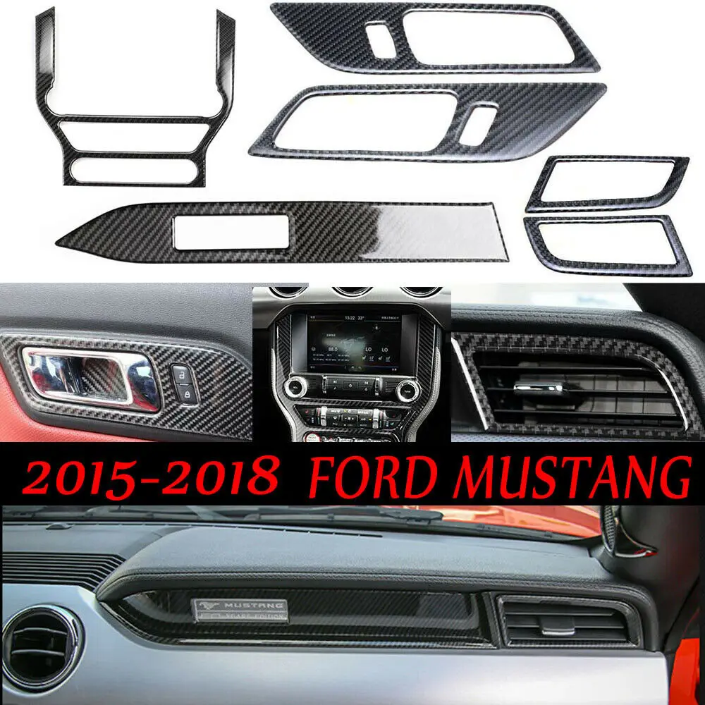 

Подходит для Ford Mustang 2015 2016 2017 2018 2019 комплект интерьера автомобиля из углеродного волокна отделка наклейка