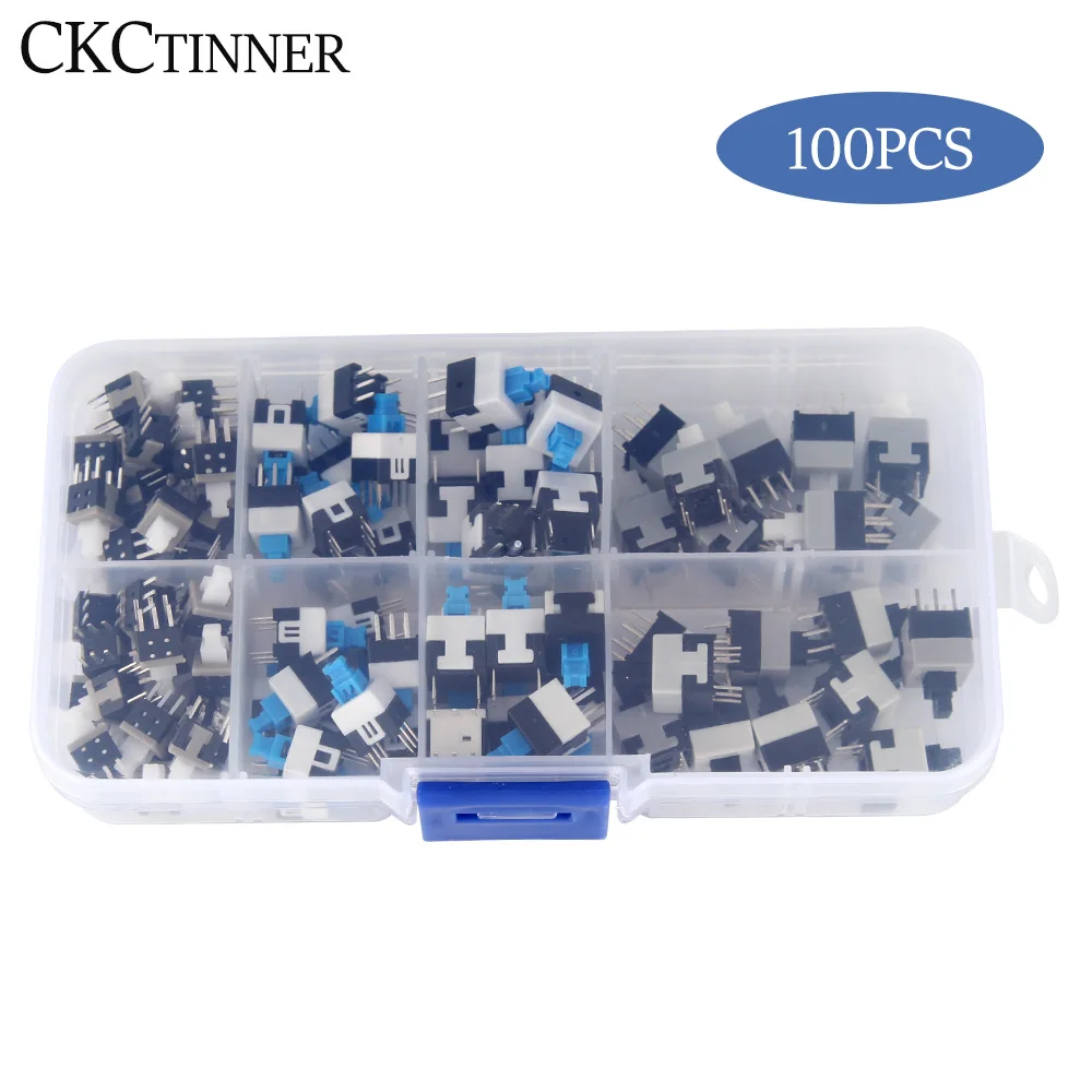 

100PCS/LOT 5.8*5.8 7*7 8*8 8.5*8.5mm Self Locking Push Tactile Power Micro Switch Kit 6 Pin Button Switches Multimeter Switch