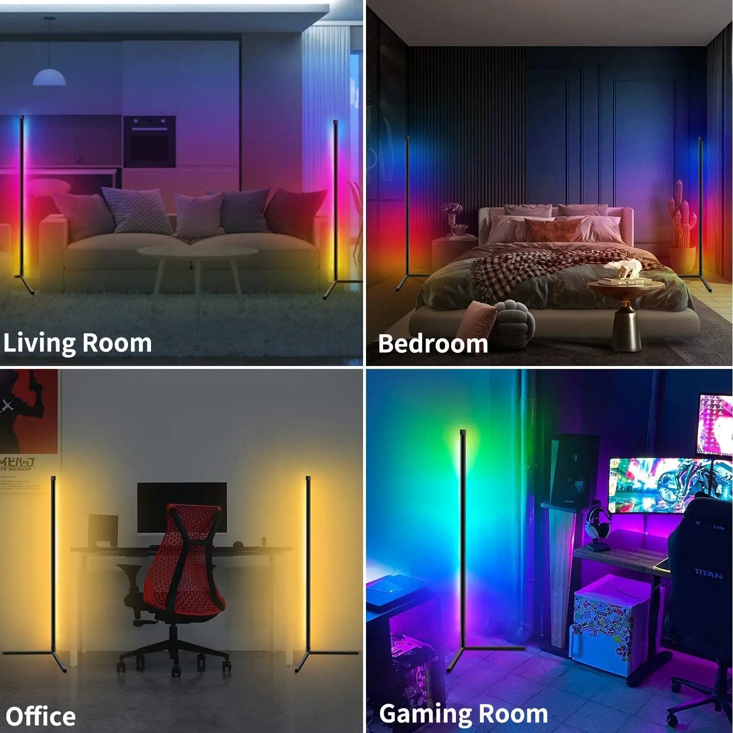 Светодиодная Напольная Лампа комнатный RGB светильник для спальни с абажуром