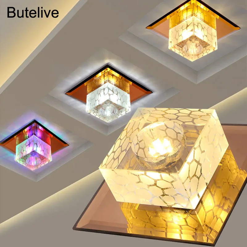 Хрустальные светодиодные потолочные светильники современные Plafonnier 3 Вт для