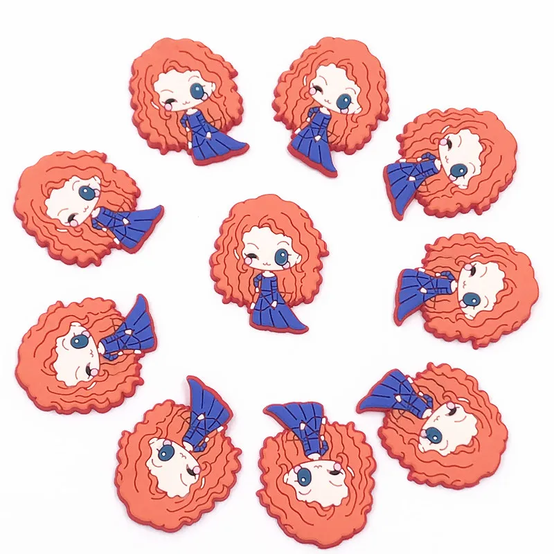 10 шт. аксессуары из ПВХ на плоской подошве с рисунком Белоснежка Золушка жасмин