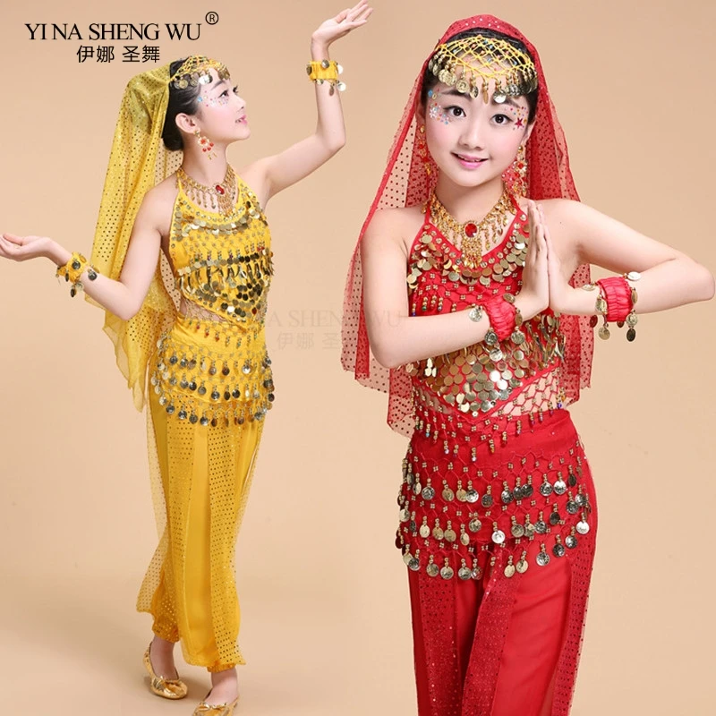 Детские костюмы для танца живота набор восточных танцев детские индийская