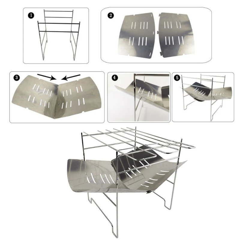 

Ultralight Outdoor Portable Wood Stove Burner Folding Barbecue Charcoal Stove