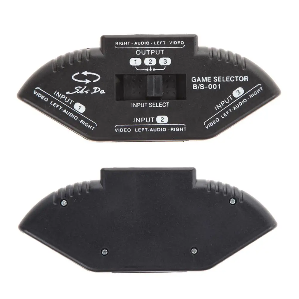 3-Way Audio Video AV RCA Black Switch Selector Box Splitter with/3RCA Cable for XBOX DVD PS2 | Электроника
