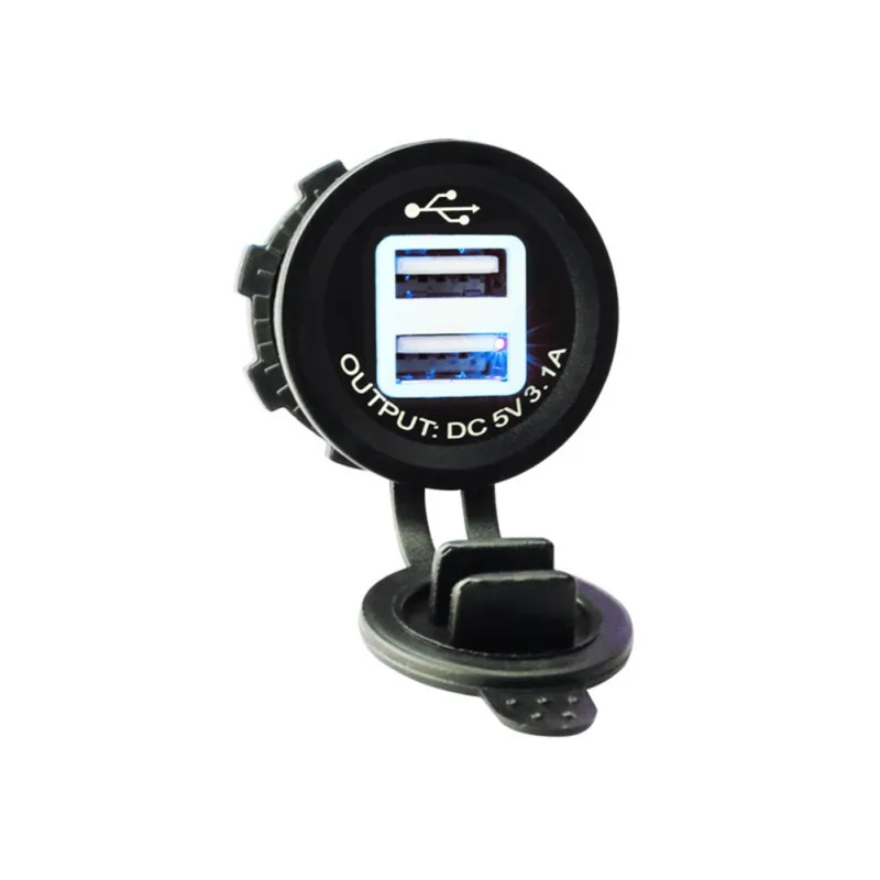 Двойной USB Зарядное устройство светодиодный розетка для автомобильного