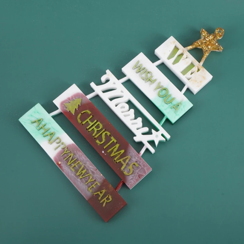 

Crystal Epoxy Resin Mold Christmas Tree Listed Decoration Pendant Silicone Mould