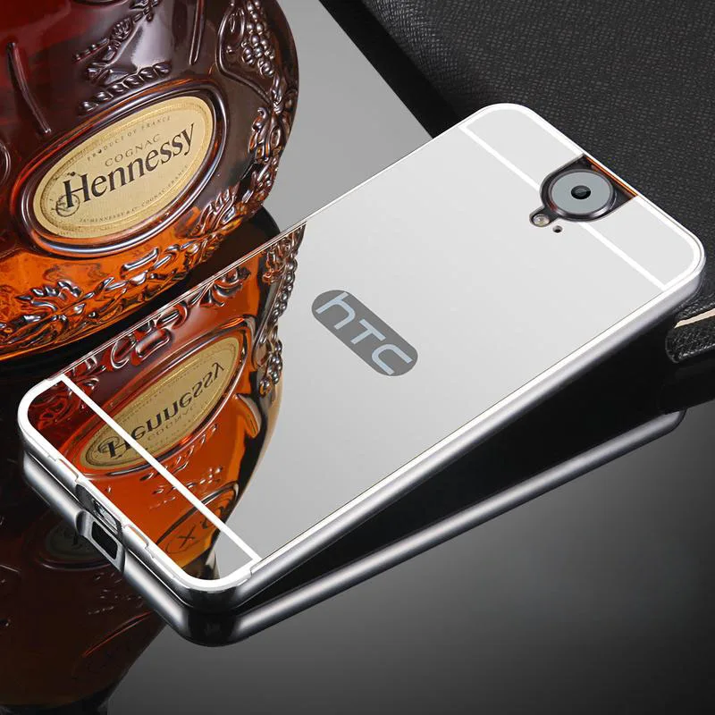 Роскошный зеркальный чехол для HTC One E9 Plus + жесткий алюминиевый металлический