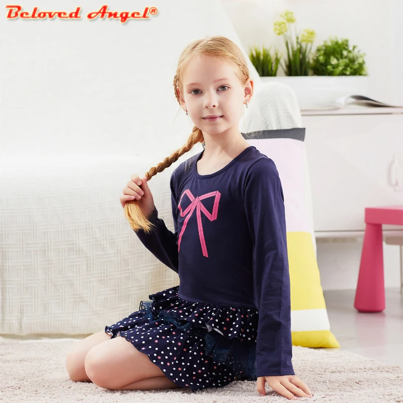 

Kids Dresses Baby Girls Clothes Cartoon Girls Tutu Dresses Patchwork Long Sleeve Christmas New Year Costume Princess Dresses