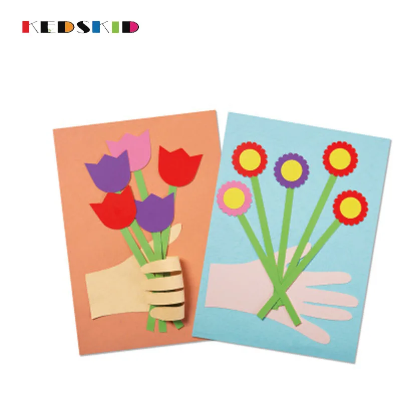 Букет ручной работы трехмерный рычаг Цветочная поздравительная открытка для