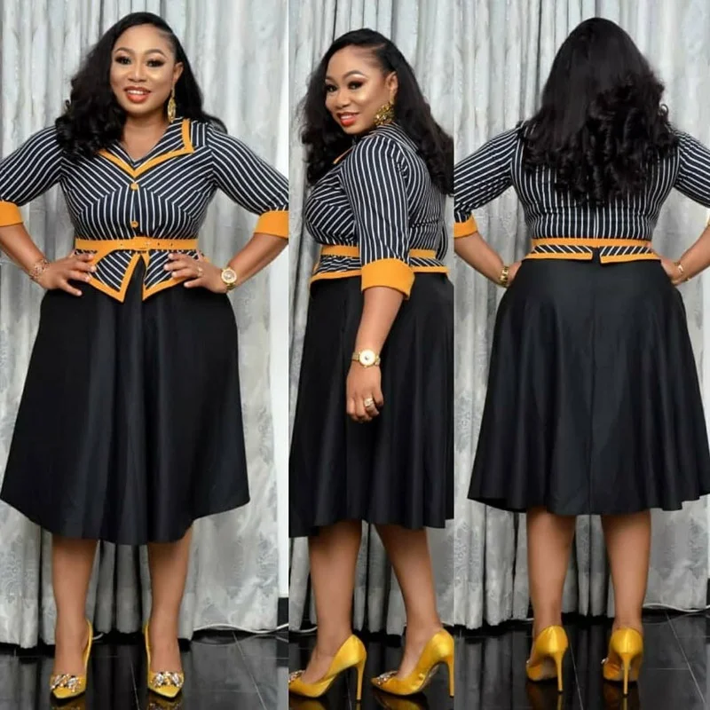 5XL 4XL размера плюс женская одежда комплект из обуви в африканском стиле платья для