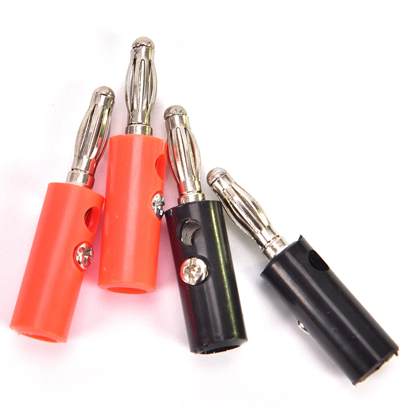

20pcs 4mm Audio Speaker Screw Banana Plugs Connector Red Black Screw Type Speaker Cable Wire Pin Banana Plug Connectors