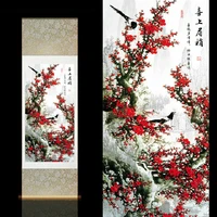 chinese silk scroll painting home office decoration