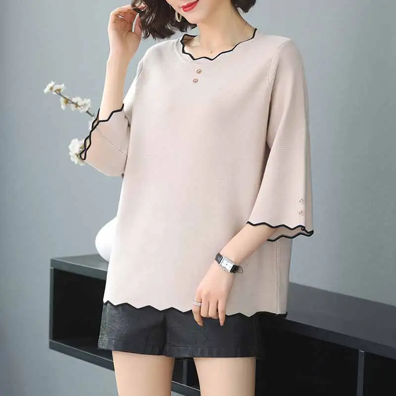 

2021 New Summer T Shirt Women Elasticity Oversized T-Shirt Woman Clothes Female Tops Long sleeve Women's tube top knit Canale