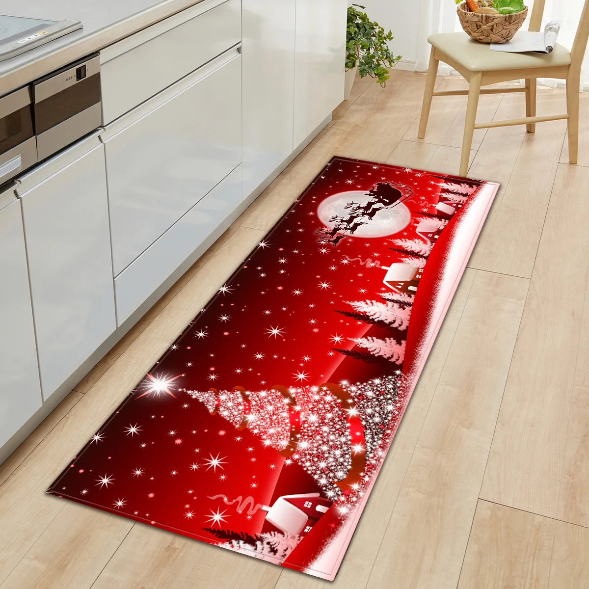 

Christmas Modern Kitchen Mat Home Door mat Hallway Bedroom Living Room Decoration Floor Carpet Balcony Bathroom Anti-Slip Rug
