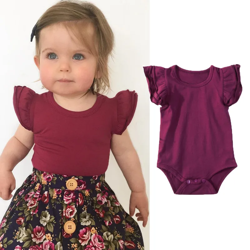 Милый комбинезон для новорожденных боди с оборками маленьких девочек летний