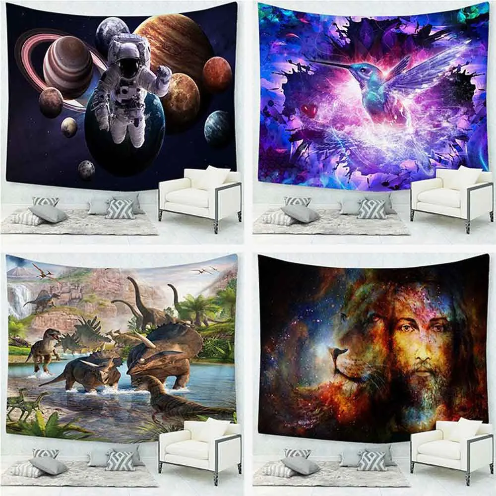 

Психоделический мультфильм гобелен с животными настенный эстетический домашний фон ткань Коридор Спальня Гостиная Фреска украшение