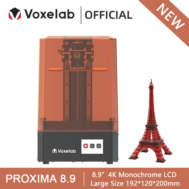 

Voxelab Proxima 8.9 inch SLA 3D Printer UV Resin Photocuring LCD 4K Monochrome Screen Large Printing Size 192x120x200mm New