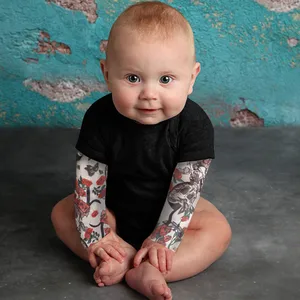 2021 Spring Autumn New Fashion Bodysuit Baby Boys Casual Clothes Newborn Baby Boy Tattoo Printed Lon