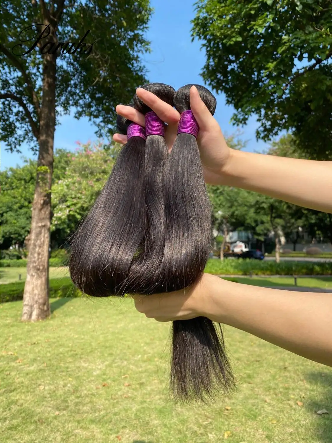 Paruks перуанские волосы пряди прямые 100% человеческие 3-4 40 дюймов необработанные