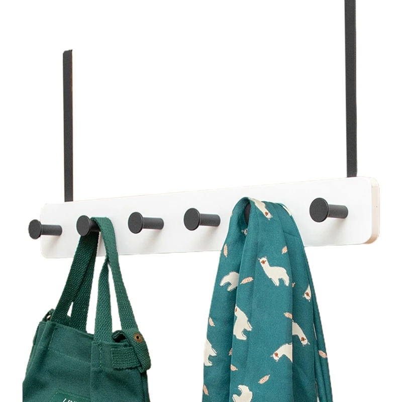 

Wooden Over the Door Hanger 4/5/6 Hook Heavy Duty Coat Rack for Bag Towel Hat Robes Scarves Storage Bedroom Decor