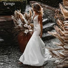 Свадебное платье-Русалка Verngo, кружевной лиф с V-образным вырезом, Тюлевая юбка, платье невесты со шлейфом и открытой спиной, сексуальные платья невесты, 2021