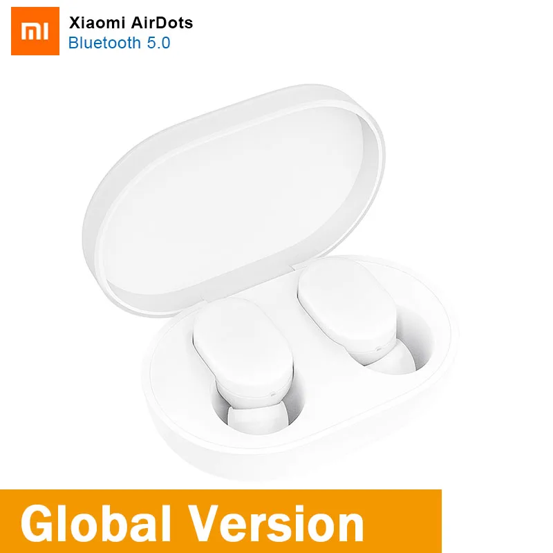 Global white Оригинальные Xiao mi Red mi AirDots Bluetooth наушники Молодежная версия стерео mi ni Беспроводная Bluetooth 5,0 гарнитура с mi c наушниками - Цвет: Global white