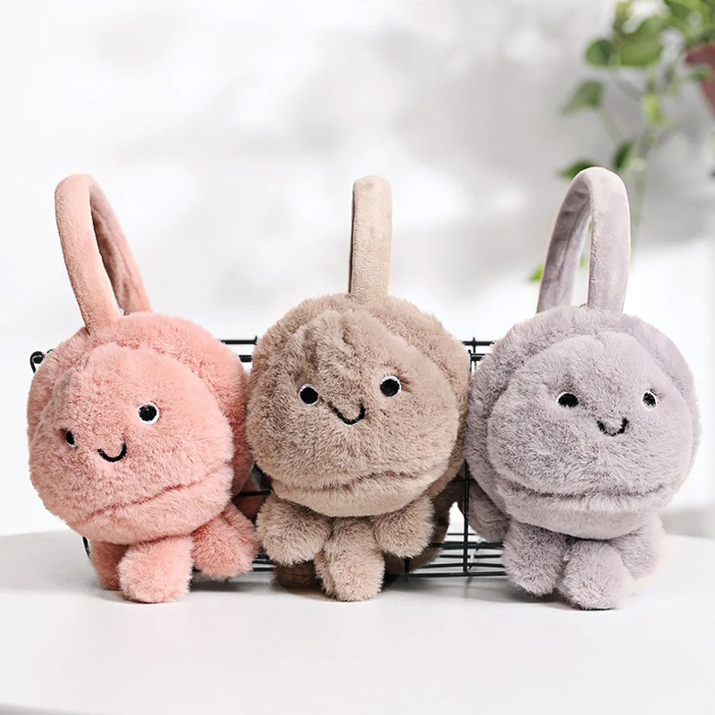 Новые милые зимние теплые наушники для девочек и мальчиков плюшевые с кроличьими