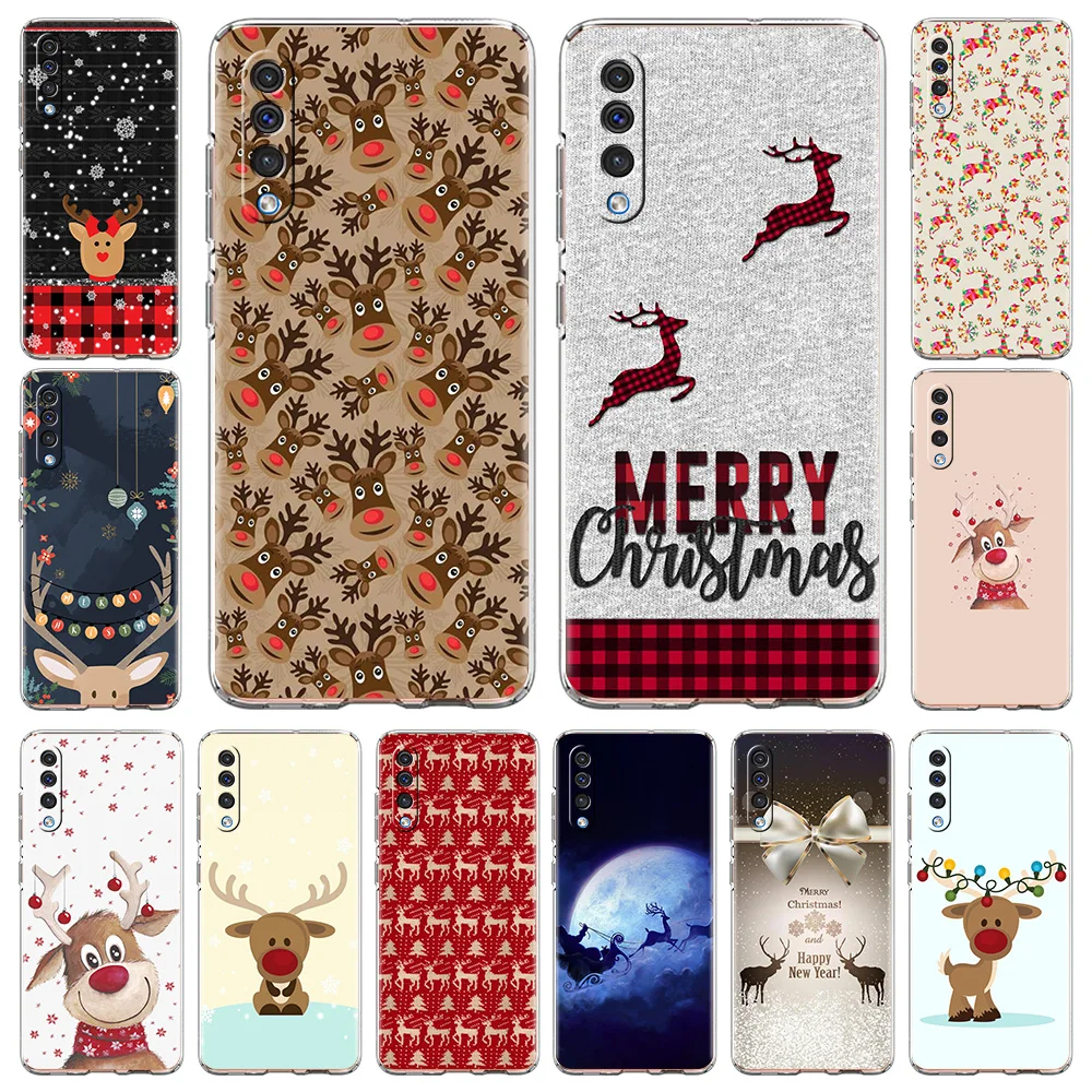 

Christmas New Year Gifts Elk Snow Luxury Phone Case for Samsung Galaxy A12 A32 A50 A70 A52 A40 A10 A20 A30 Cover Silicone Shell