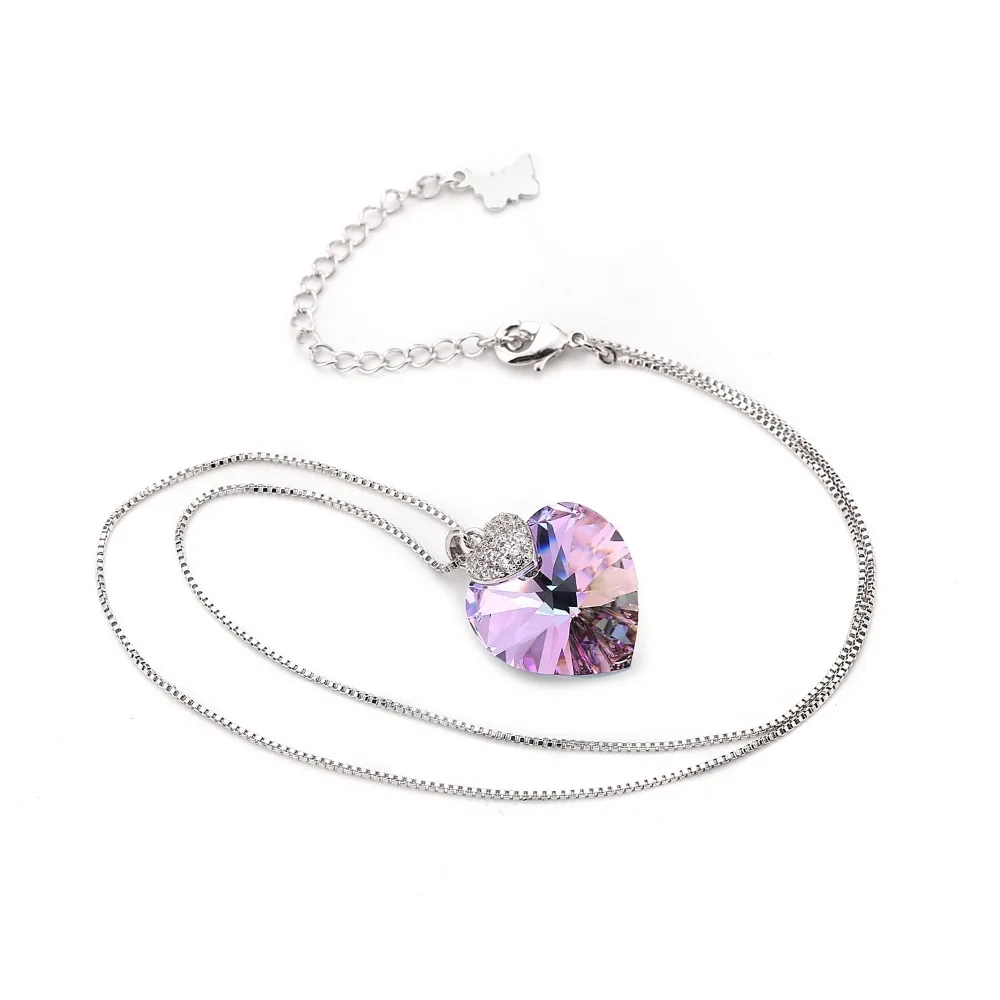 Warben Farben украшенная кристаллами от Swarovski сердце аметистовая Подвеска для колье модные ювелирные изделия колье ожерелье