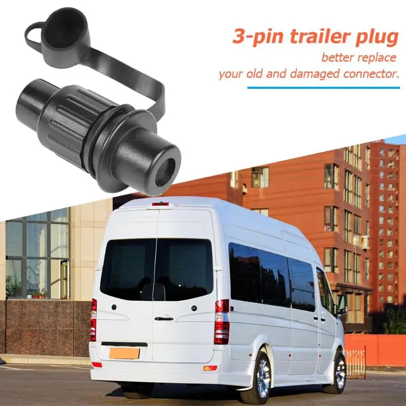 Waterproof 12V 3 Pin Electrical Cable Connector Plug for Trailer Caravan Truck Suitable Brake and Auxiliary Power Supply New | Автомобили