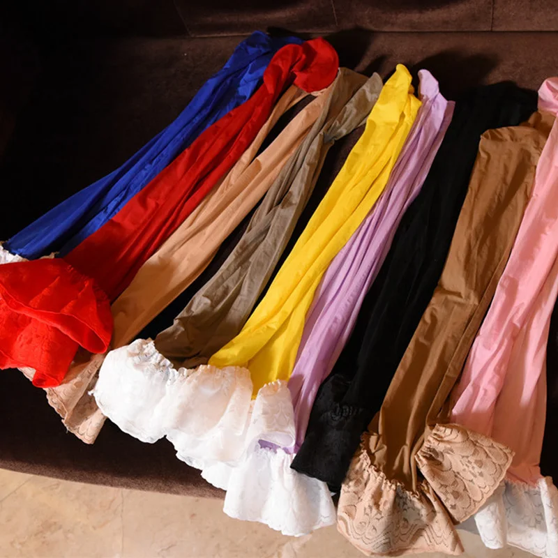 New Arrival Sexy Lingerie For Women Oil Shiny Lace Stay Up Stockings Female Elastic Multi-color Patchwork Hosiery 8D | Женская одежда