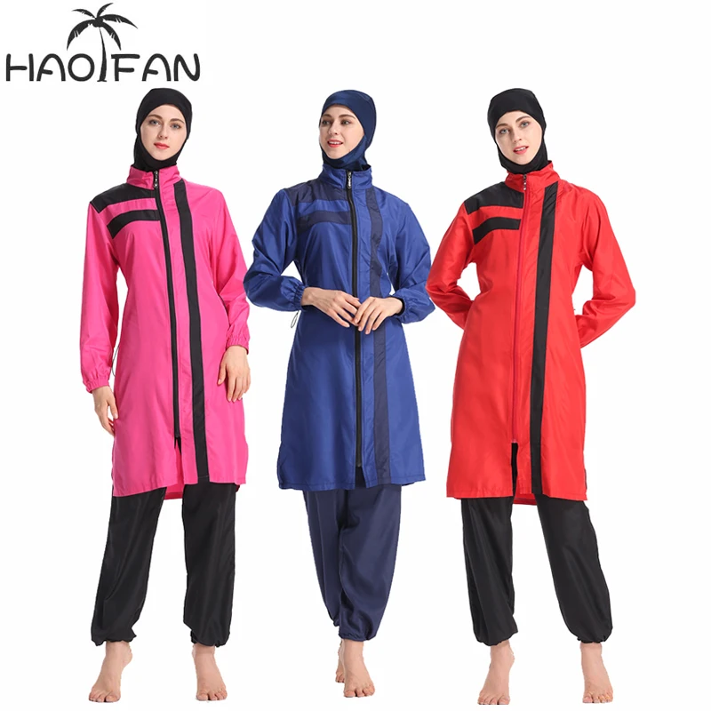 HAOFAN Мусульманский купальник мусульманский купальный костюм 3XL лето