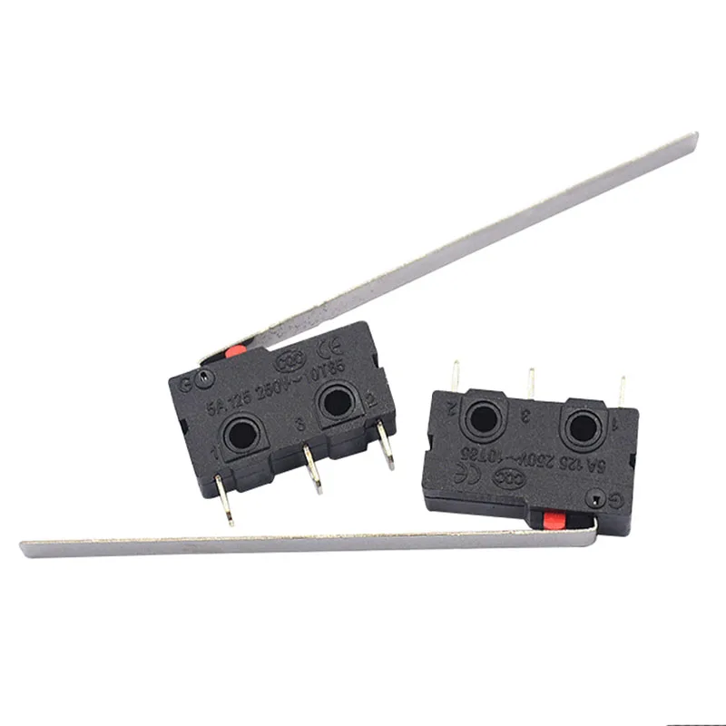 

Микро-переключатель 3 Pin 55 мм с длинным рычагом NO + NC 3a/5a 125VAC 250VAC Новый мини-концевой выключатель Микро-переключатель