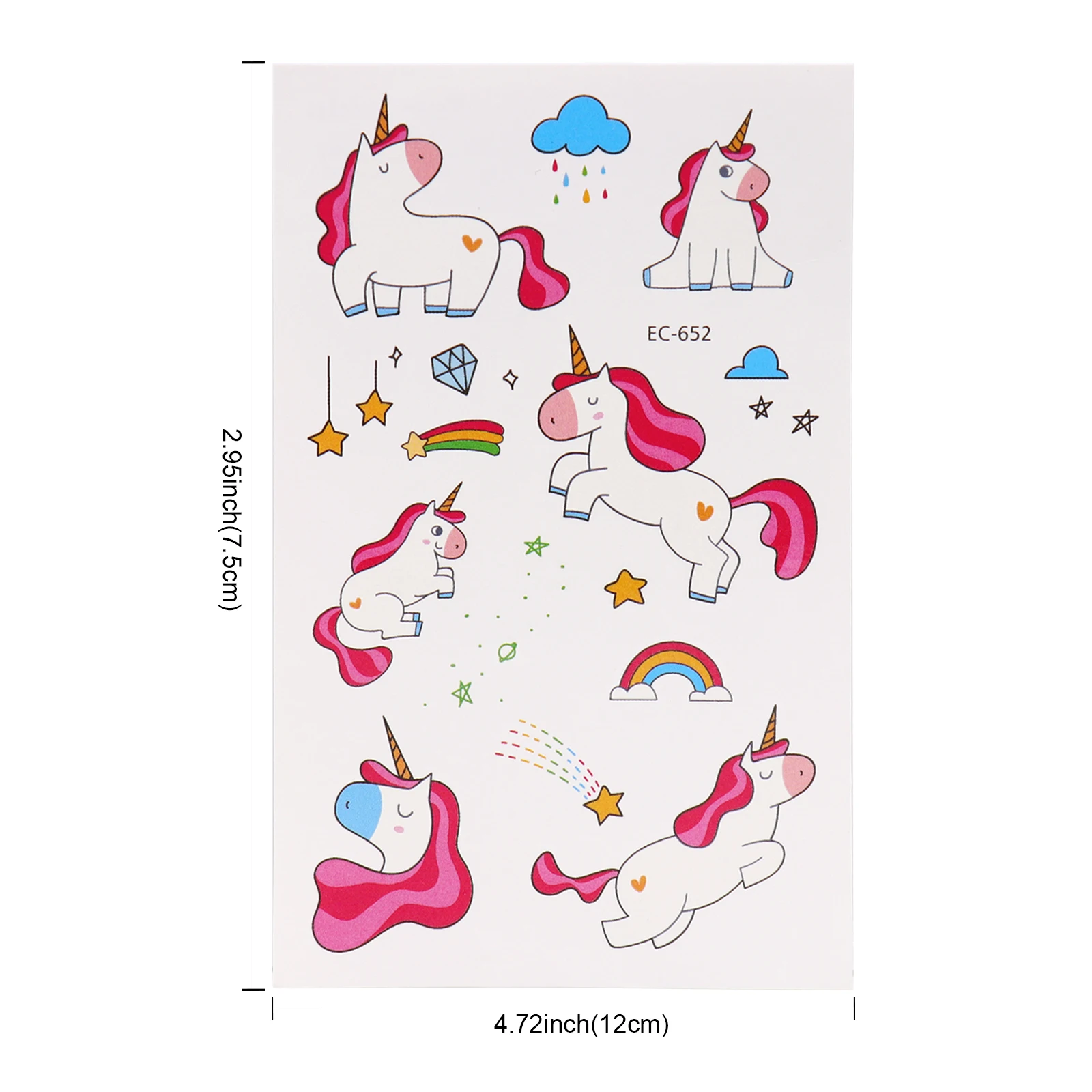 7 5x12 см Единорог Временные татуировки девичник вечерние украшения Наклейка на