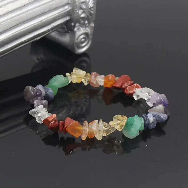 Feng Shui bracelets Crystal Bracelet Stretch Strand Healing Chakra Chips Quartz Crushed Women Q5G4 | Украшения и аксессуары