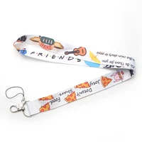 zf575 1pcs friends tv show lanyards id badge holder id card pass gym mobile badge holder lanyard rope chain necklace for friends