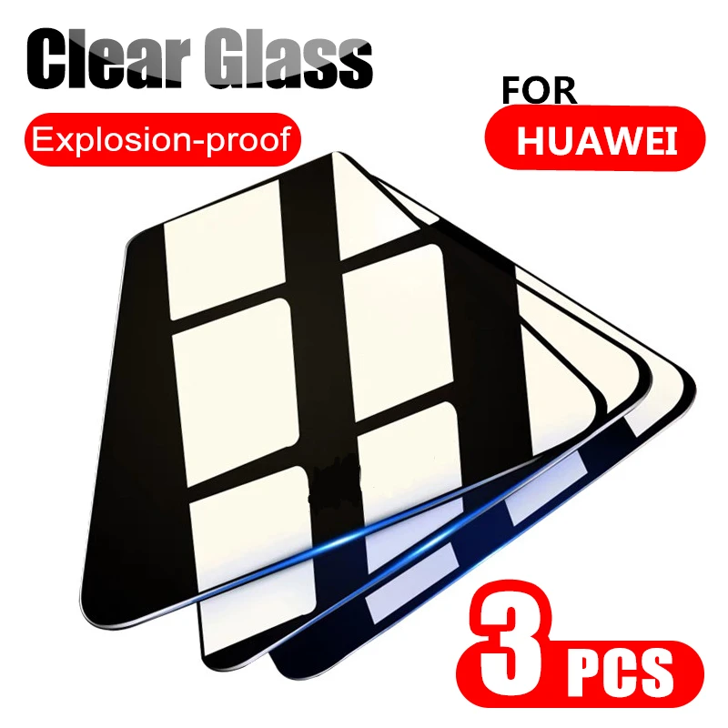 Закаленное защитное стекло с полным покрытием для Huawei P40 P30 Lite Pro 3 шт. | Мобильные