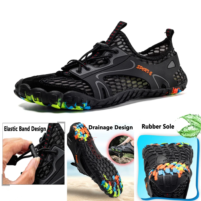 Unisex Breathable Nonslip Shoes Outdoor Beach Sandals Upstream Aqua Shoes Quick Dry Hiking Shoes Men Waterproof Soft Water Shoes