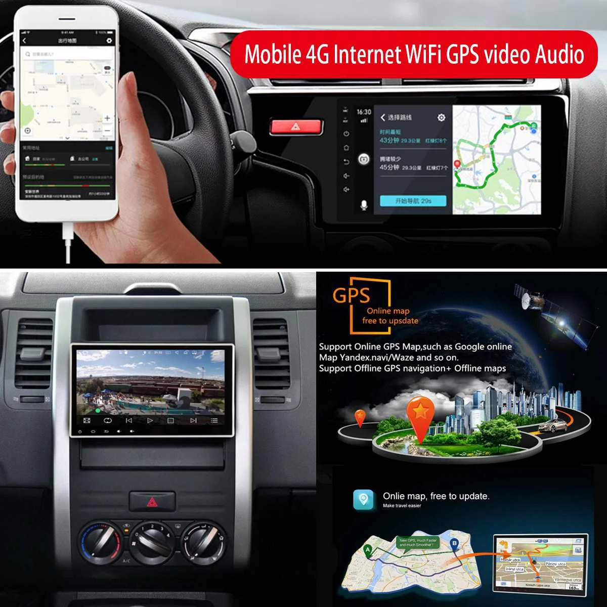 10," Android 8,0 автомобильный радиоприемник 1 Din 8 ядерный стерео приемник gps стерео Wifi данные беспроводного обмена аудио автомобильный мультимедийный плеер