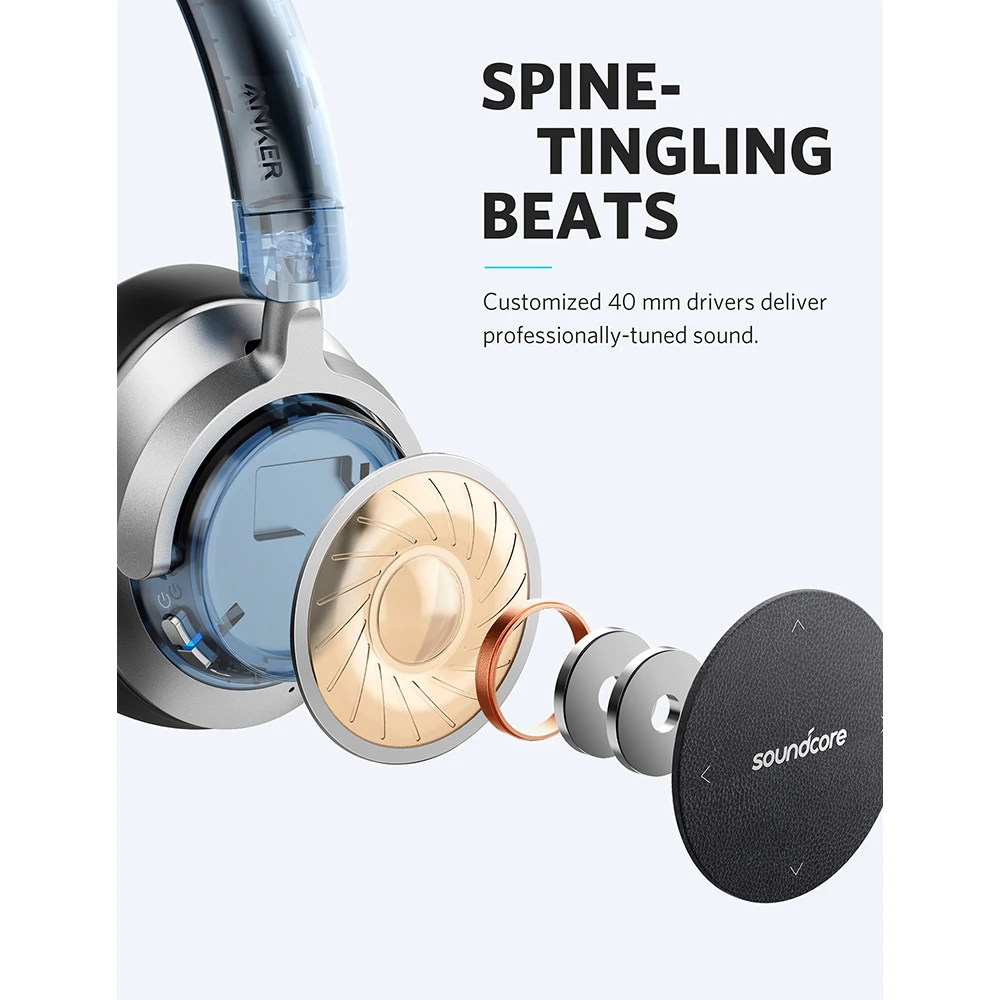 

Anker Soundcore Space NC Wireless Noise Cancelling Headphones with Touch Control, 20-Hour Playtime, Foldable Design