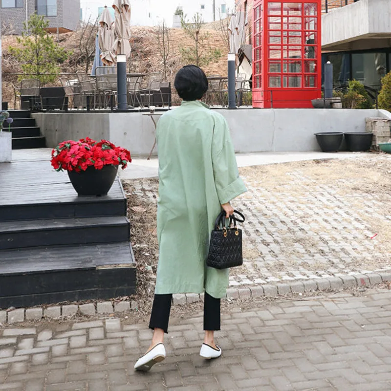 

LANMREM 2020 Early autumn single button women's solid suit collar casual looseKorean style windbreaker coat for women 2A483