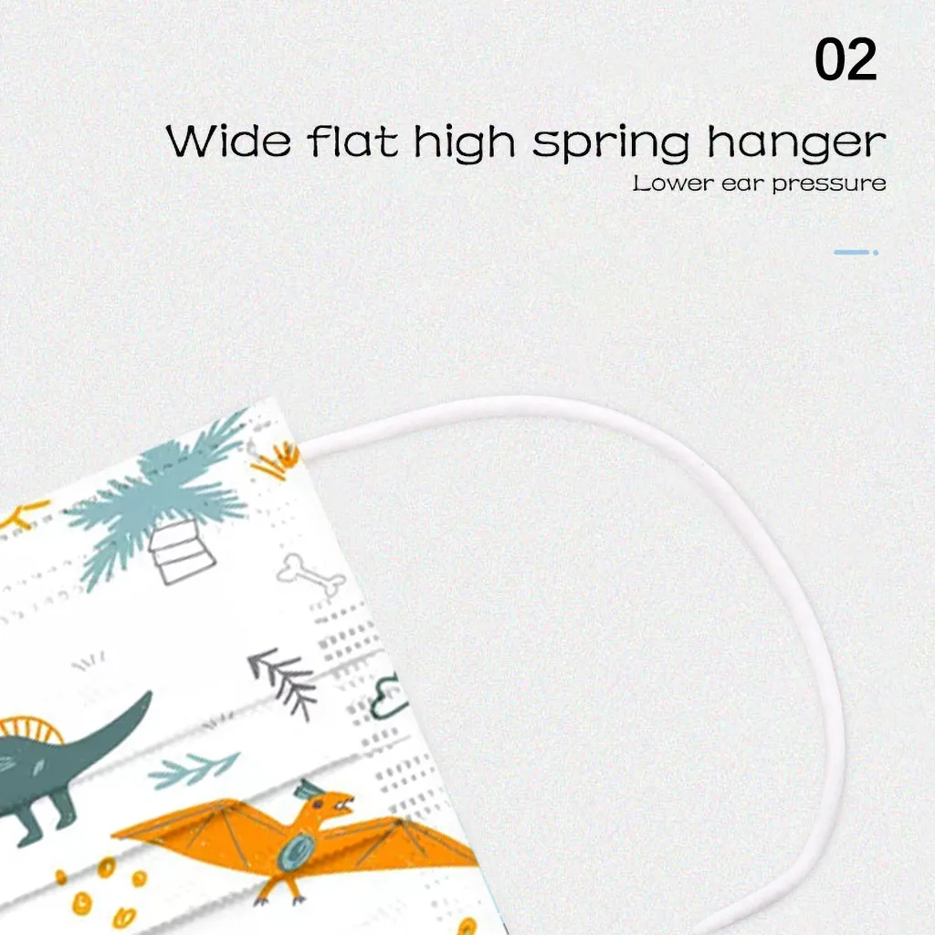 50 шт. маска с рисунком динозавра из мультфильма для детей 3 Слои ребенка фильтр