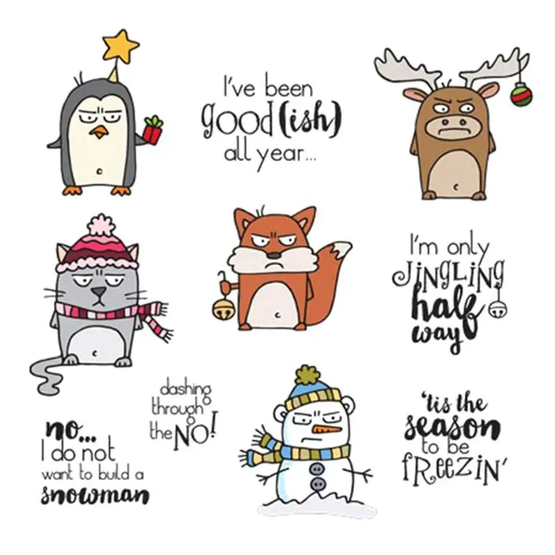 

Christmas Animals Silicone Clear Seal Stamp DIY Scrapbooking Embossing Photo Album Decorative Paper Card Craft