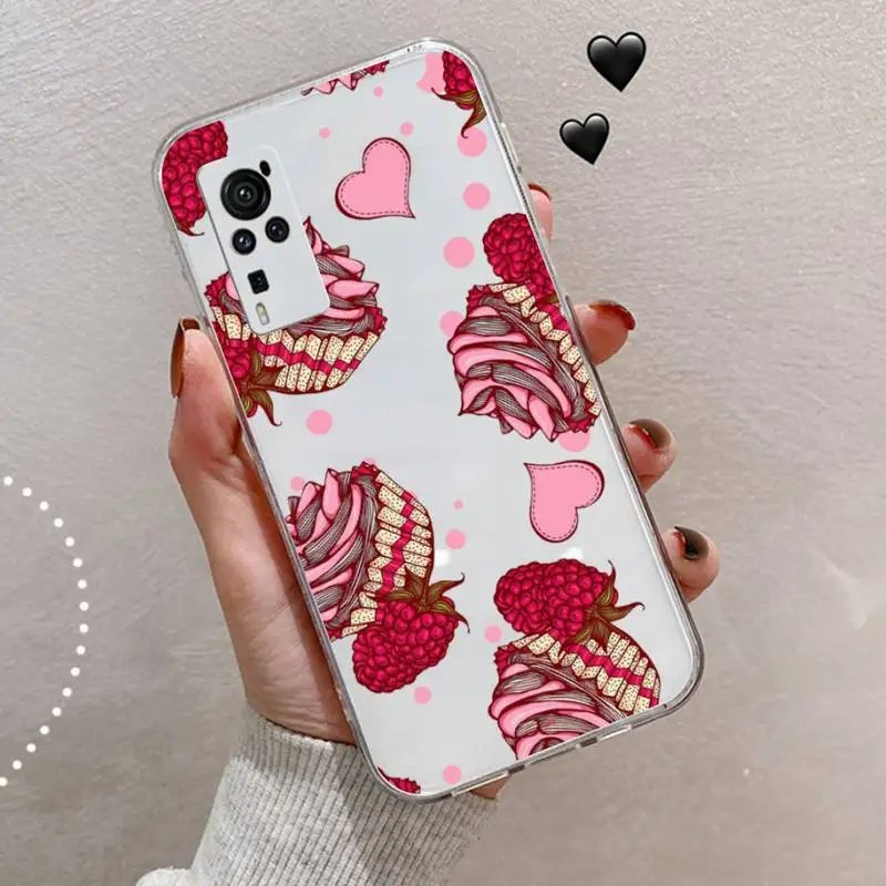 

Sweet Cake Food Macaron Phone Case Transparent for vivo v y iqoo 3 15 17 19 5 70 51 52 30 20 s se