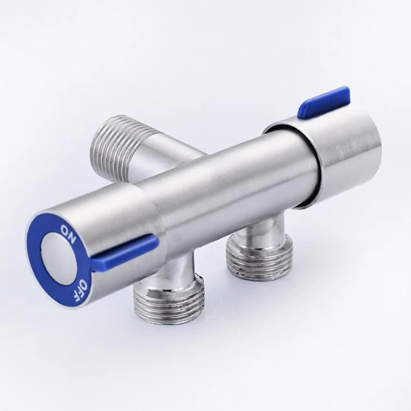 Новый 304 Нержавеющая сталь один в два Трехходовой угловой клапан двойная ручка
